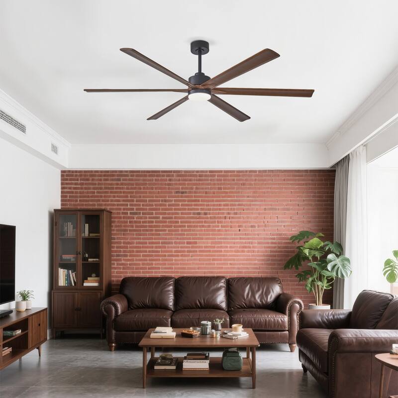 70" Ceiling Fan with Lights Quiet DC Motor Ceiling Fans 6 Speed Levels,6 PCS Plywood Blades, Reversible Ceiling Fan
