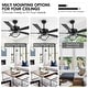 preview thumbnail 24 of 46, 52" Modern Chrome/ Black Indoor Ceiling Fan Light with Remote and 5 Resiversible Blades