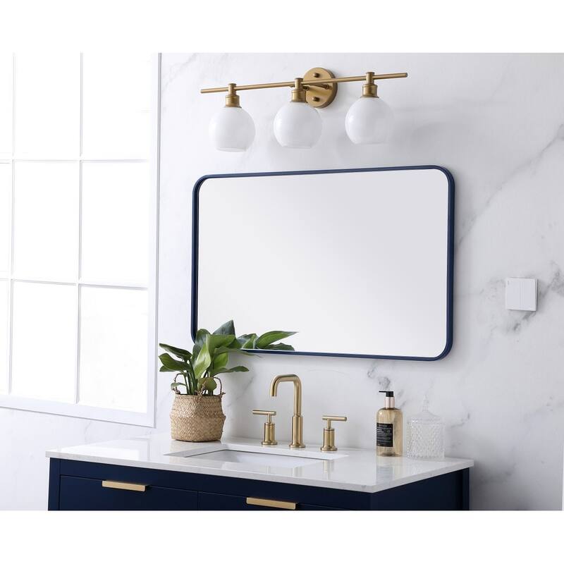 Ezra Soft Corner Metal Rectangular Mirror