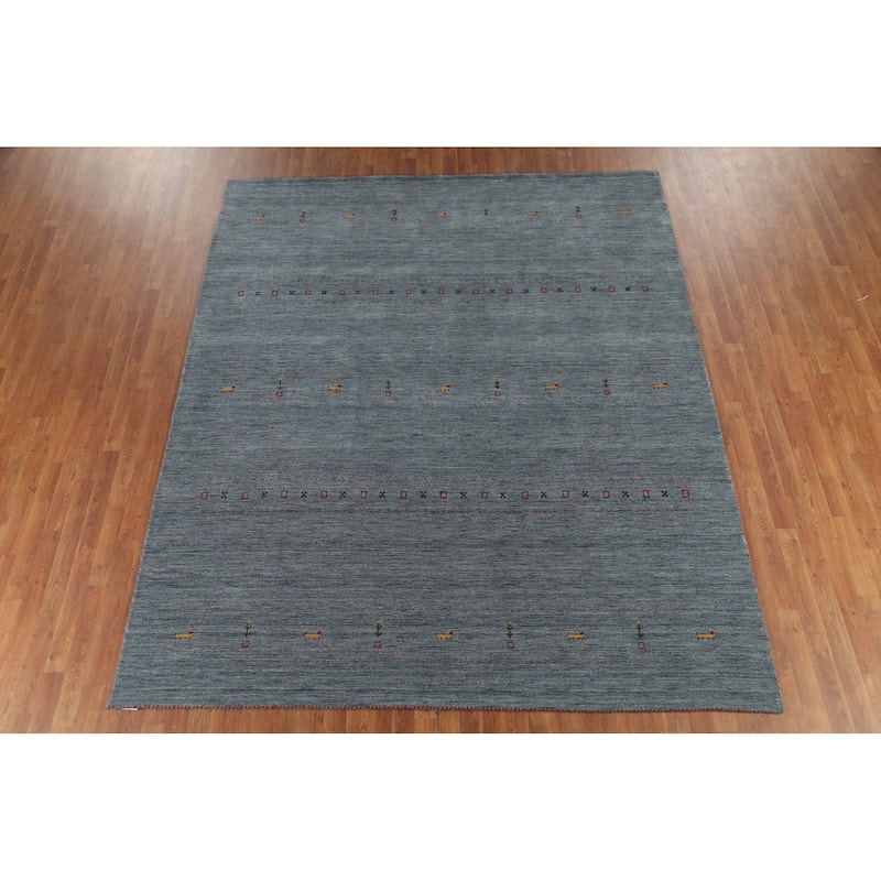 Little Animals Design Gabbeh Oriental Rug Hand-Knotted Wool Carpet - 8'3"x 9'9"