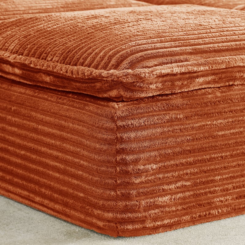 Rossetta 2-Seat Oversized Personalized Corduroy Soft Modular No Assembly Sofa with 2 Movable Ottoman