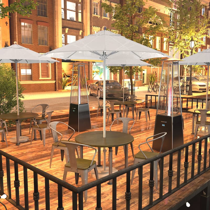 California Umbrella 75' Venture Series Patio Umbrella, White Aluminum Pole Fiberglass Ribs Push Lift Olefin - White
