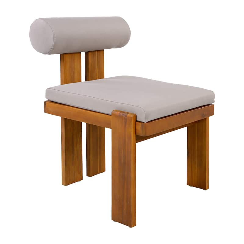 Christopher Knight Home - Ardena Modern Solid Wood Outdoor Dining Set with Round Back Cushioned Chairs