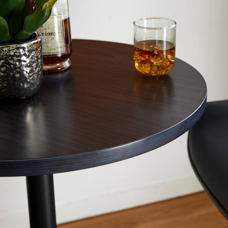 Glitzhome 39.5"H Modern Bistro Walnut Top Round Pub Bar Table