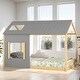 preview thumbnail 3 of 18, Twin Size House Bed with Roof and Window