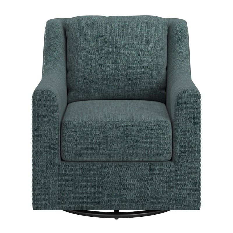 Orwyn Nailhead Slope Arm Swivel Chair by iNSPIRE Q Classic
