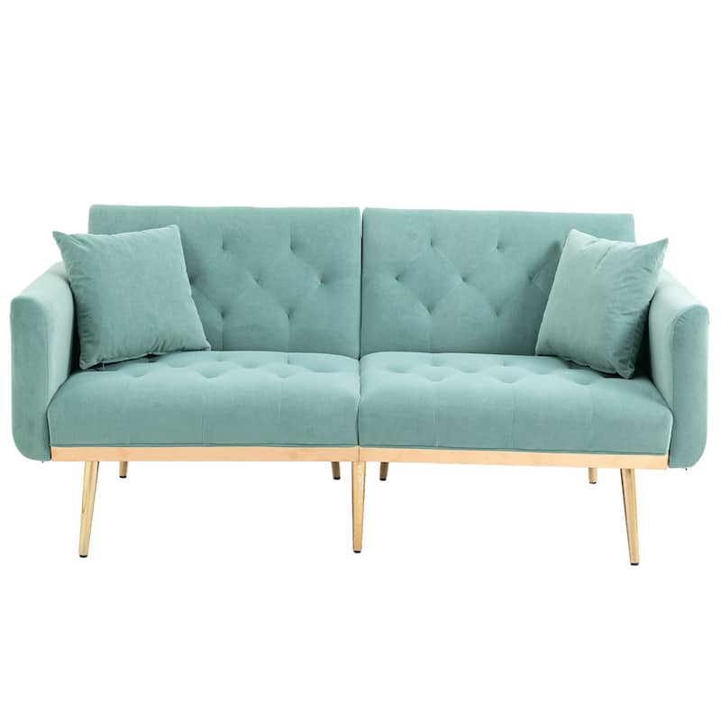 Mint Green Modern Velvet Double Futon Sofa Bed - Bed Bath & Beyond