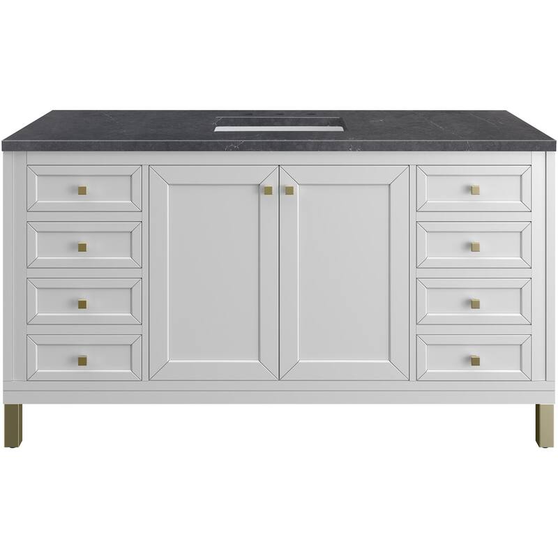 James Martin Vanities 503-V60S-3CSP Chicago 60" Free Standing Single - Glossy White