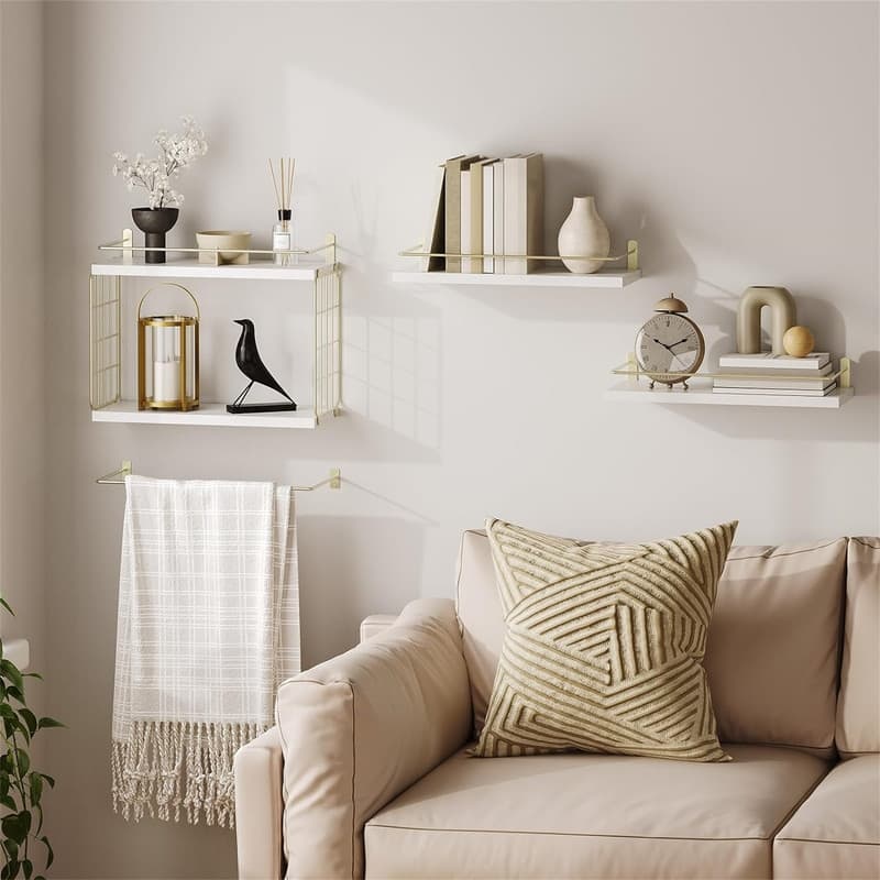 4+1 Tier Floating Shelves - 14.7"L x 5.8"W x 11.6"H