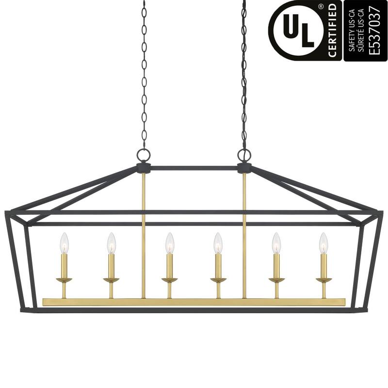 Acroma Mid-century Modern 6-light Kitchen Island Rectangle Chandelier - 49In
