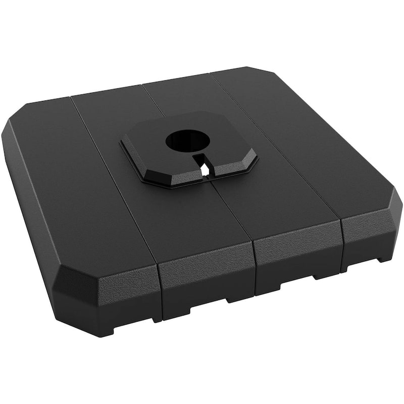 4Pcs Patio Umbrella Base Stand, Filled with Water or Sand for 10-15FT Outdoor, Garden, Deck, Poolside Umbrellas Use - Black