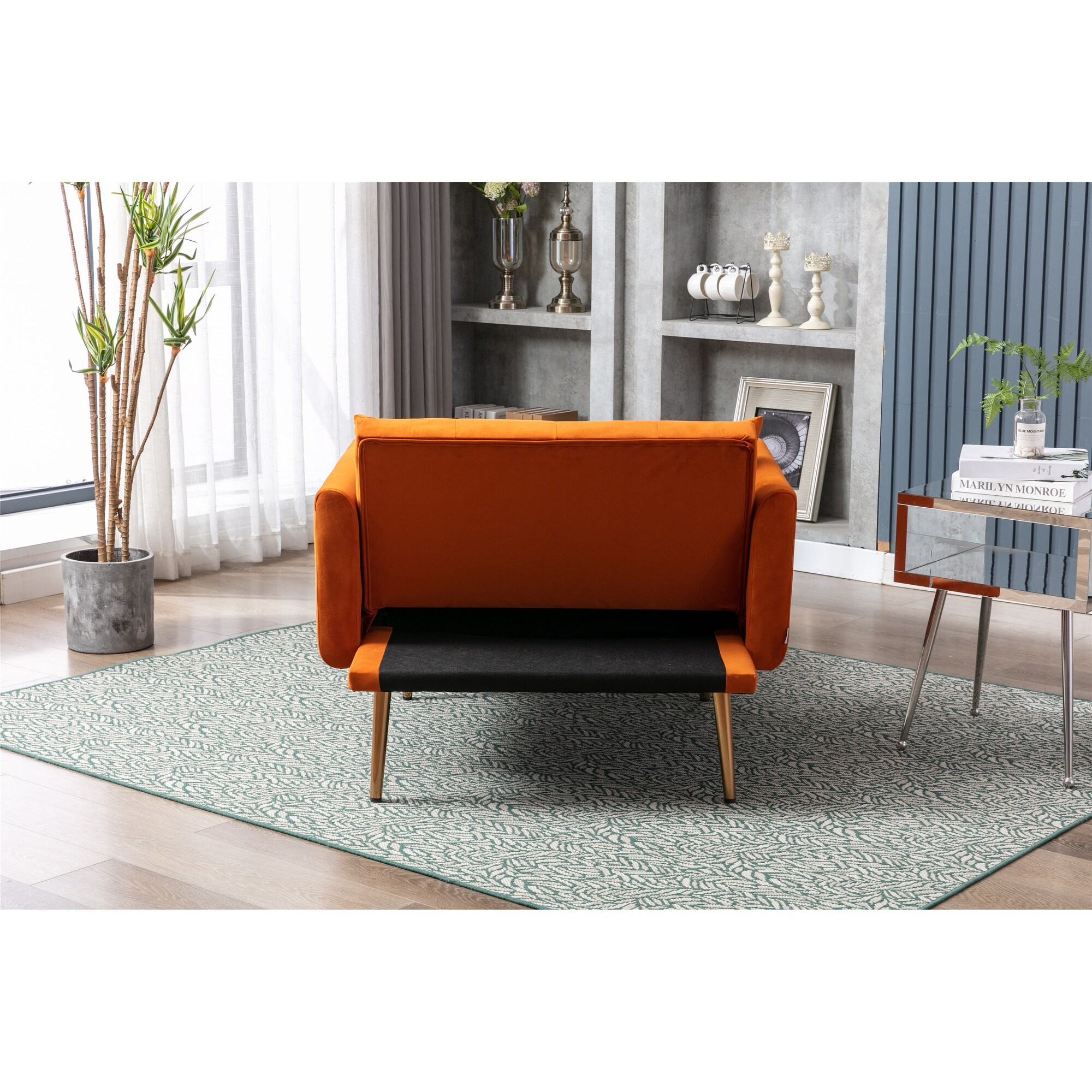 Mid century modern new arrivals plush velvet chaise lounge