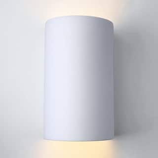9.75"H Cylinder Tenos Up Down Light Wall Sconce Damp Rated for Indoor or Covered Outdoor Use by A19