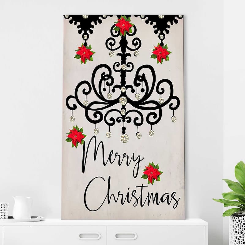 "Chandelier, Merry Christmas" by Jodi Print on Canvas