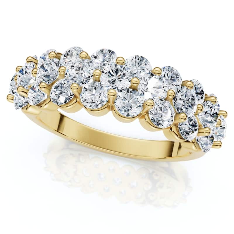2Ct Multi Row Diamond Anniversary Ring Gold Lab Grown