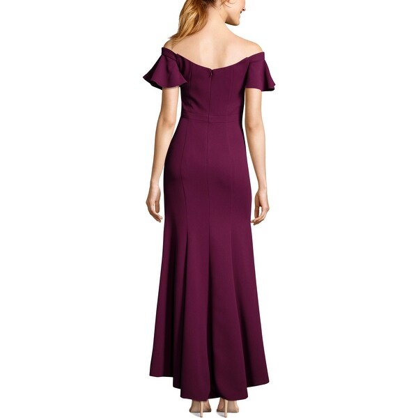 ruffled evening dress