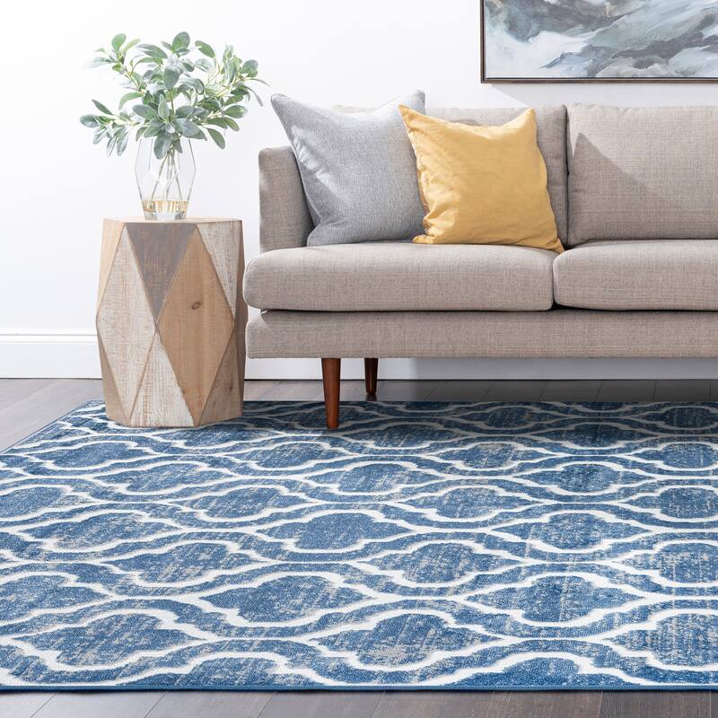 Wyman Farmhouse Geometric Indoor Area Rug