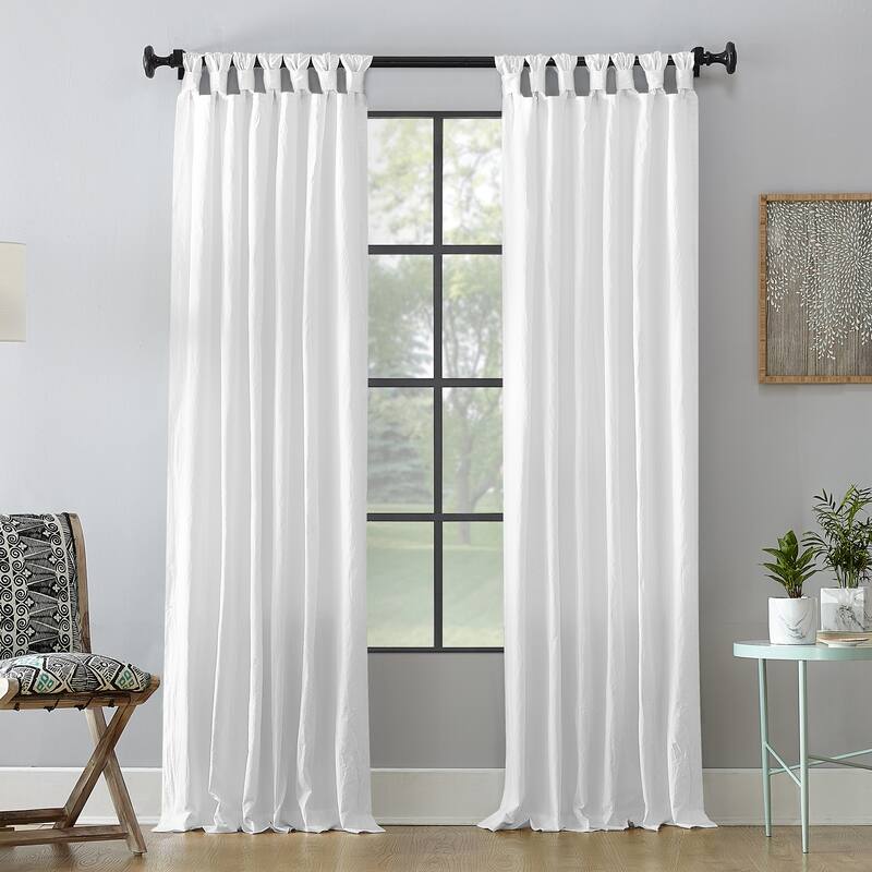 Archaeo Washed Cotton Twist Tab Curtain, Single Panel - White - 52 x 95