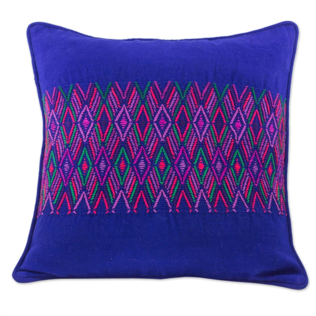 Novica Handmade Qetzaltenango Frieze Cotton Cushion Cover