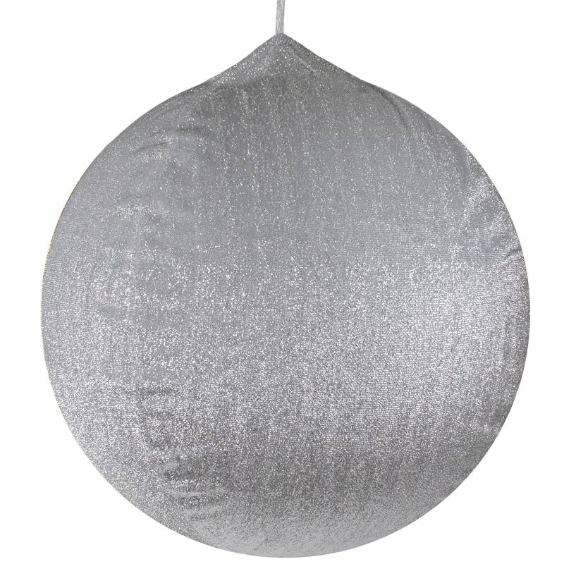 27.5" Tinsel Inflatable Christmas Ball Ornament Outdoor Decoration - Silver