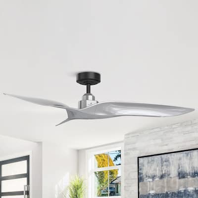 52" Modern Silver ABS 3-Blade Outdoor Ceiling Fan without Light