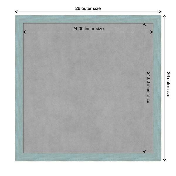 dimension image slide 6 of 17, Framed Magnetic Board, Sky Blue Rustic