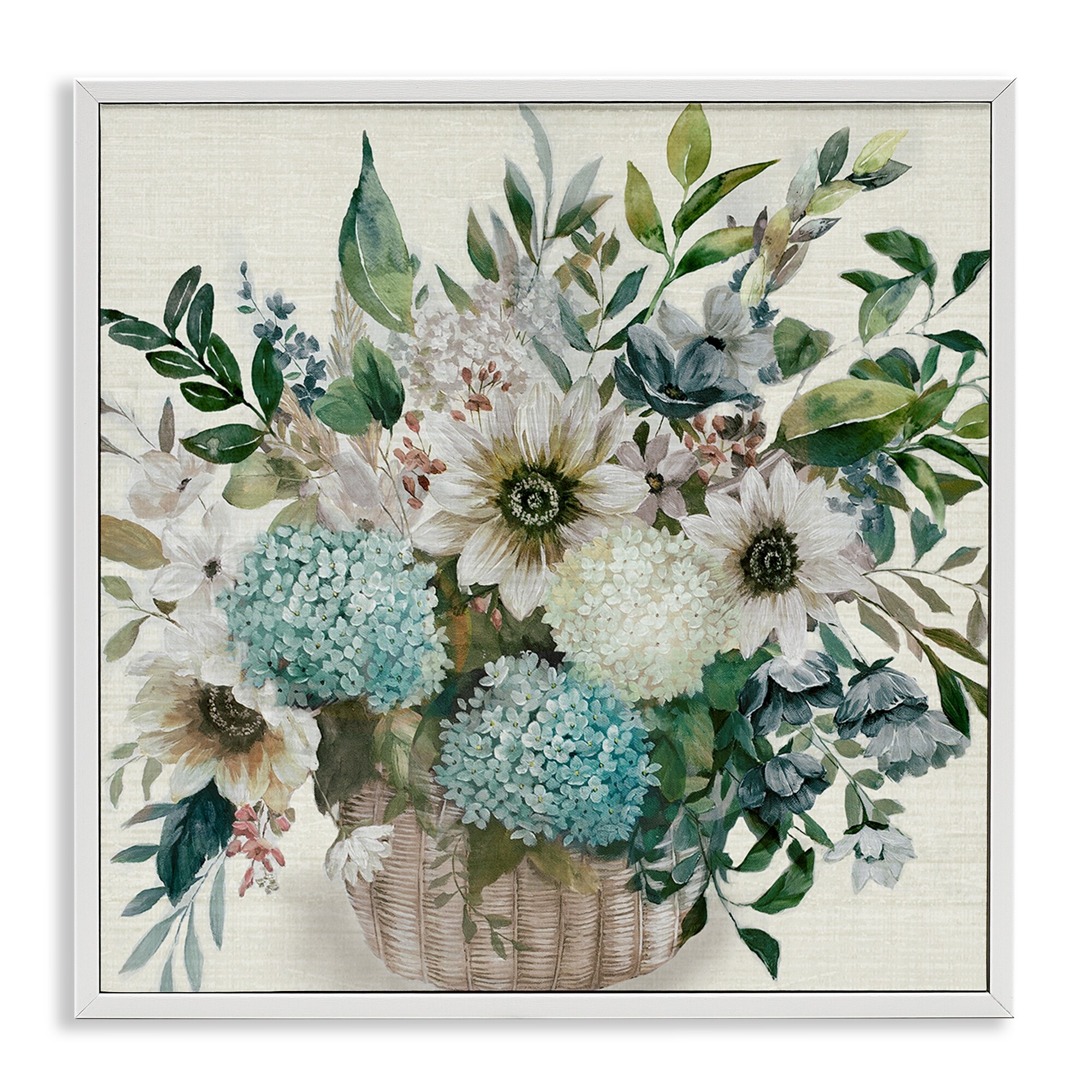 Stupell Country Basket of Flowers Framed Giclee Art Design By Nan