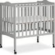 preview thumbnail 1 of 4, Dream On Me 2 in 1 Lightweight Folding Portable Crib - pebble grey pebble grey