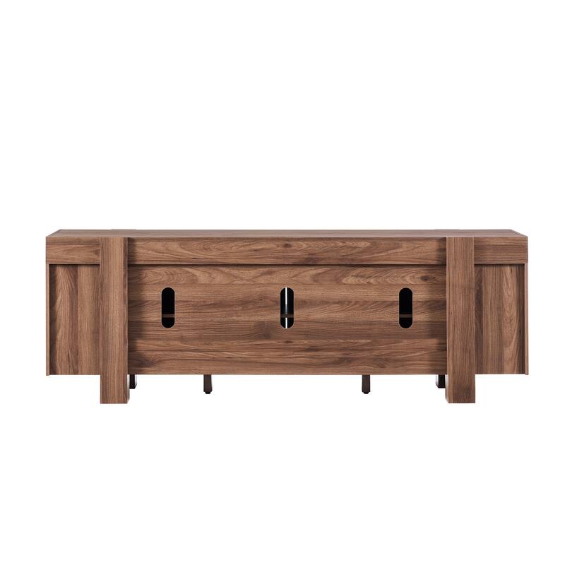 Modern Farmhouse TV Stand, Wood Entertainment Center for Living Room