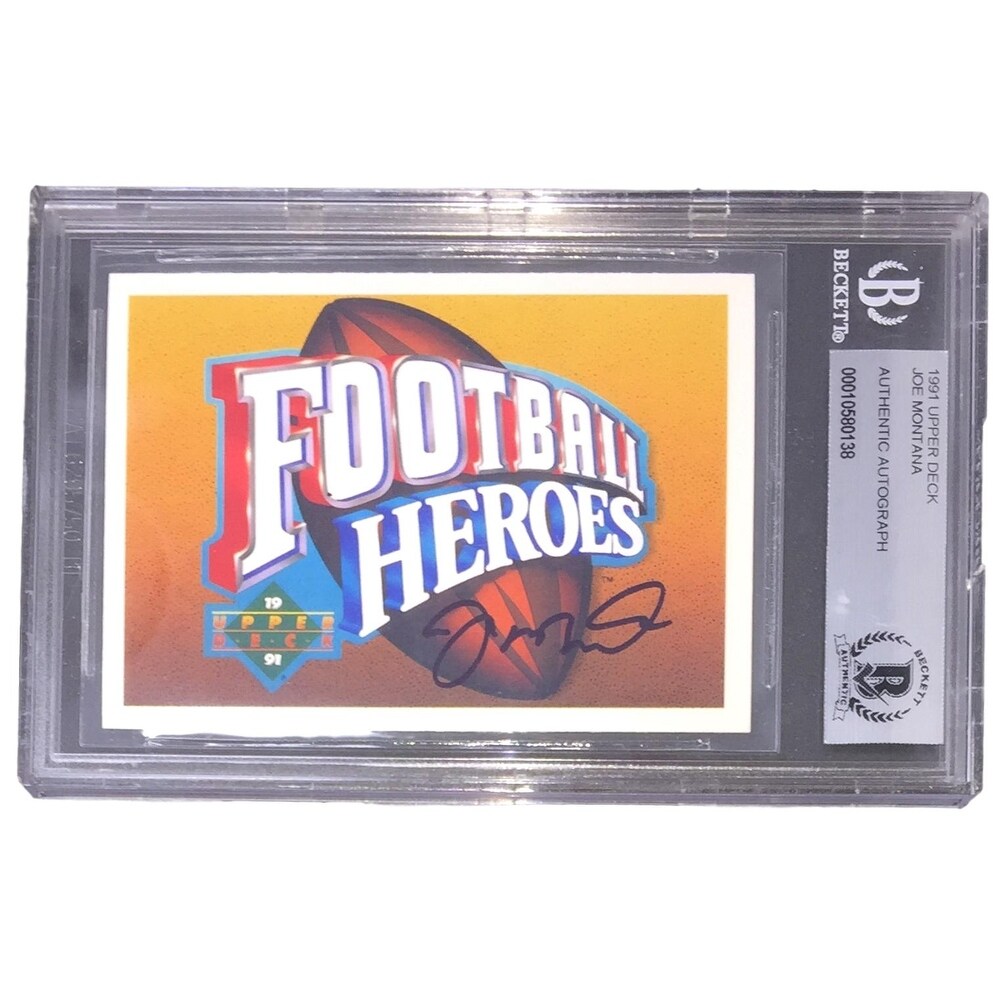 Shop Joe Montana Signed Slabbed 1991 Football Heroes Trading Card