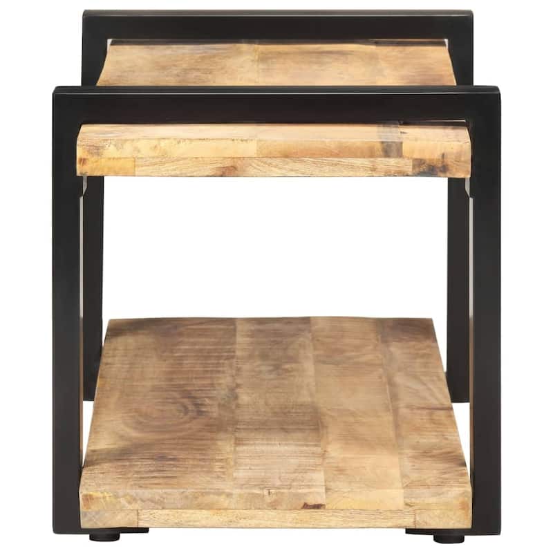 vidaXL TV Stand 35.4"x15.7"x15.7" Rough Mango Wood