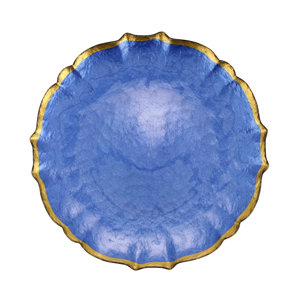 viva by VIETRI Baroque Glass Cobalt Dinner Plate