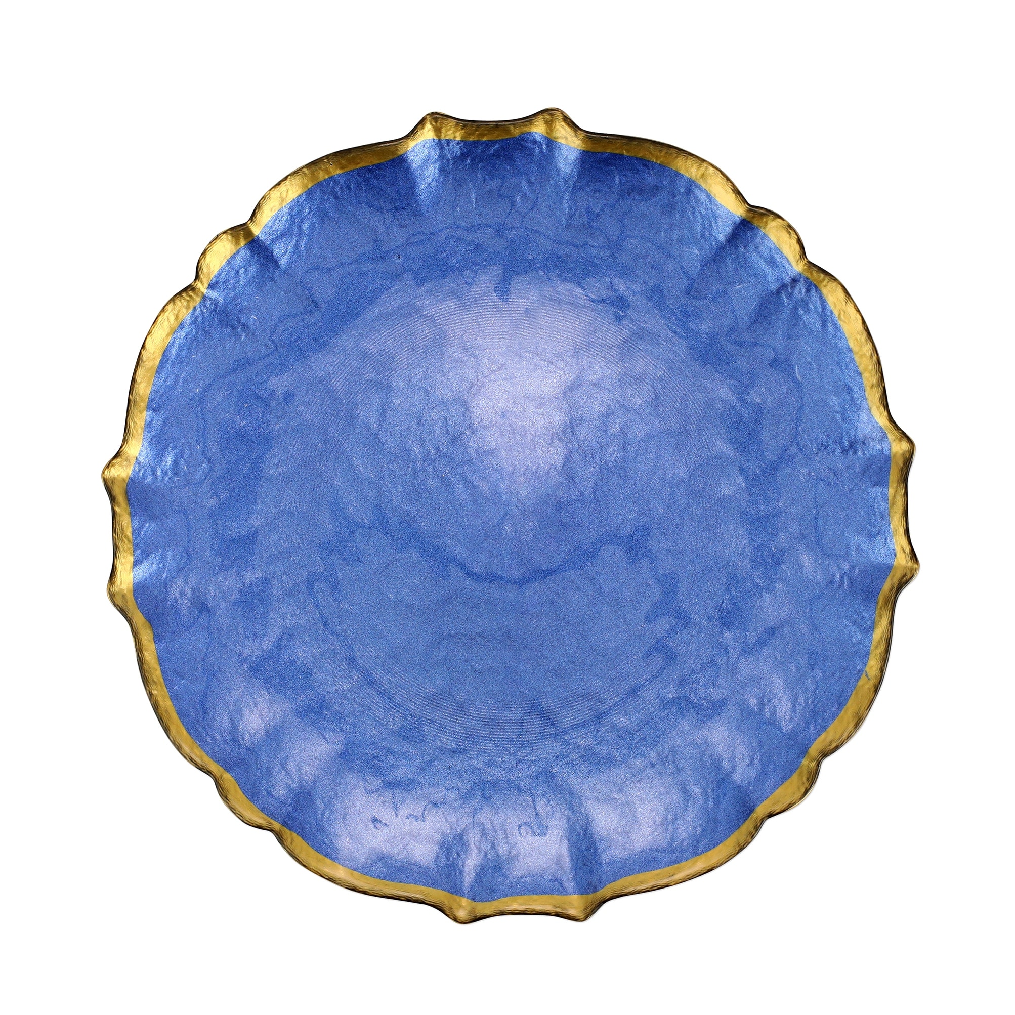 viva by VIETRI Baroque Glass Cobalt Dinner Plate