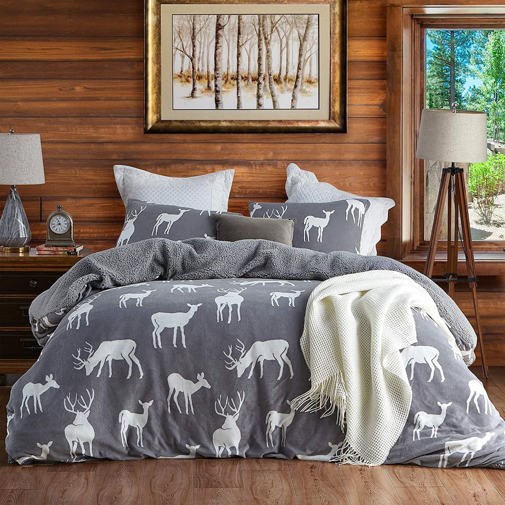 Toasty Cabin - Coma Inducer® Oversized Duvet Cover Set - Dusky Gray
