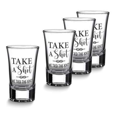 Curata Lillian Rose Take a Shot We Tied The Knot Shot Glass Favors Set of 4