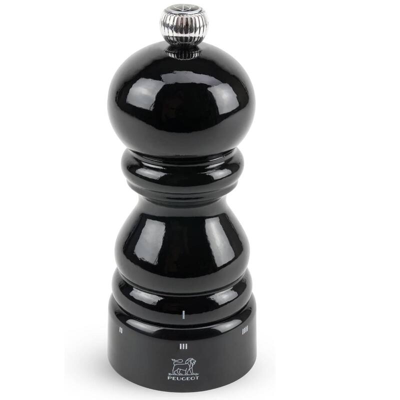 Peugeot Paris u'Select Zirlion Salt Mill, Black Lacquer, 5 inch, Adjustable Grind - Black Lacquer - 1 Piece