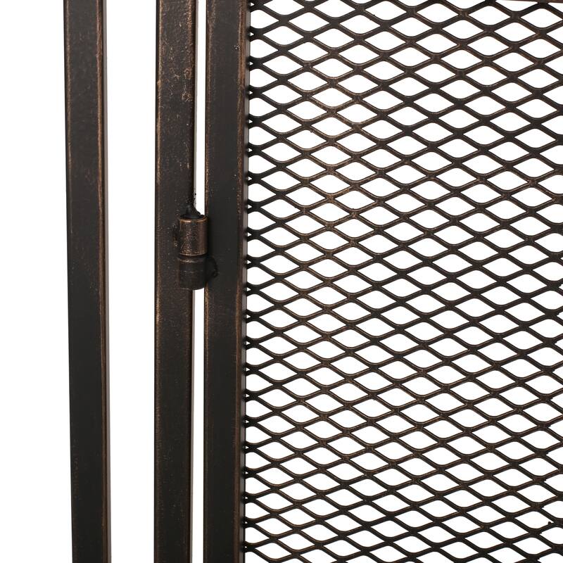 Anmytek Metal Fireplace Screen with Double Access Doors