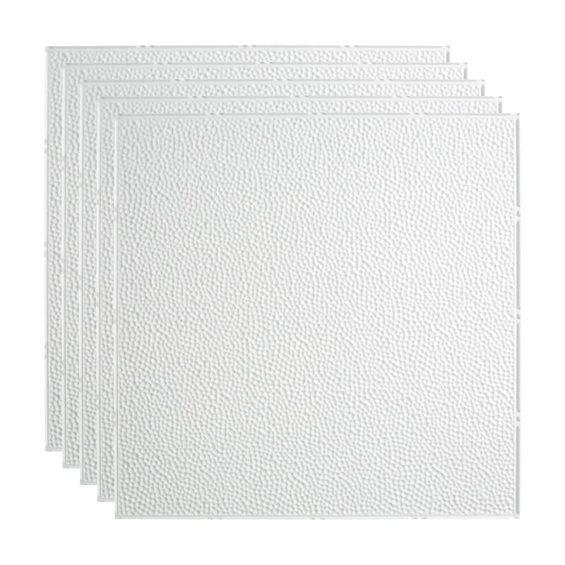 FASÄDE Border Fill Decorative Vinyl 2ft x 2ft Lay in Ceiling Panel in Gloss White (5 Pack) - 5 Pack - Gloss White