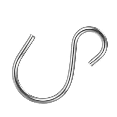 20pcs S Hanging Hooks 1.5 x 0.9 Inch S Shaped Hanger Silver