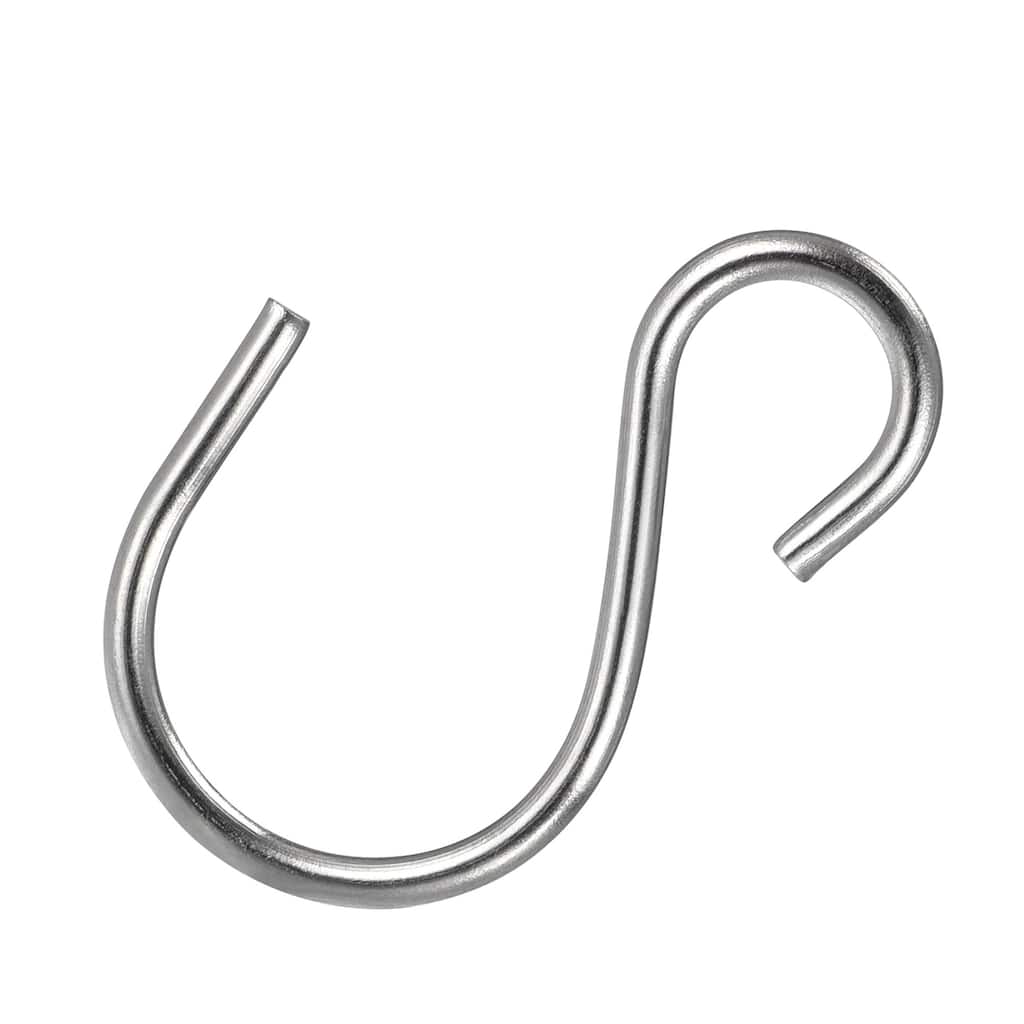 20pcs S Hanging Hooks 1.5 x 0.9 Inch S Shaped Hanger Silver