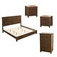 preview thumbnail 9 of 31, 4-Piece Bedroom set with Wooden Bed 2 Nightstands and 5 Drawer Dresser