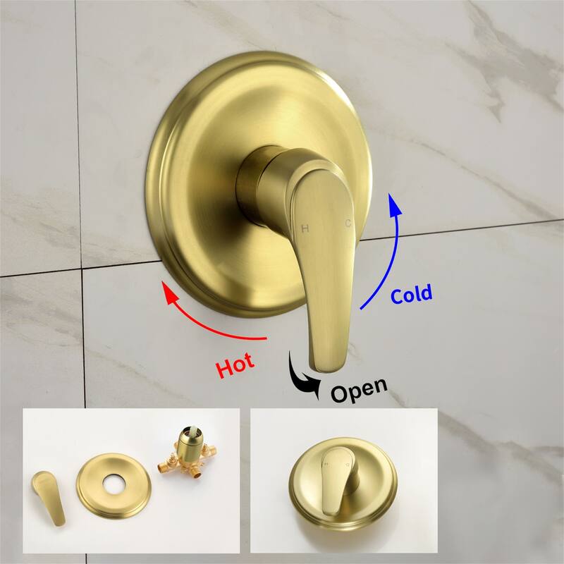 Wall Mounted High Pressure Shower System with Tub Spout Shower Faucet with Rain Shower Head and Handheld Spray