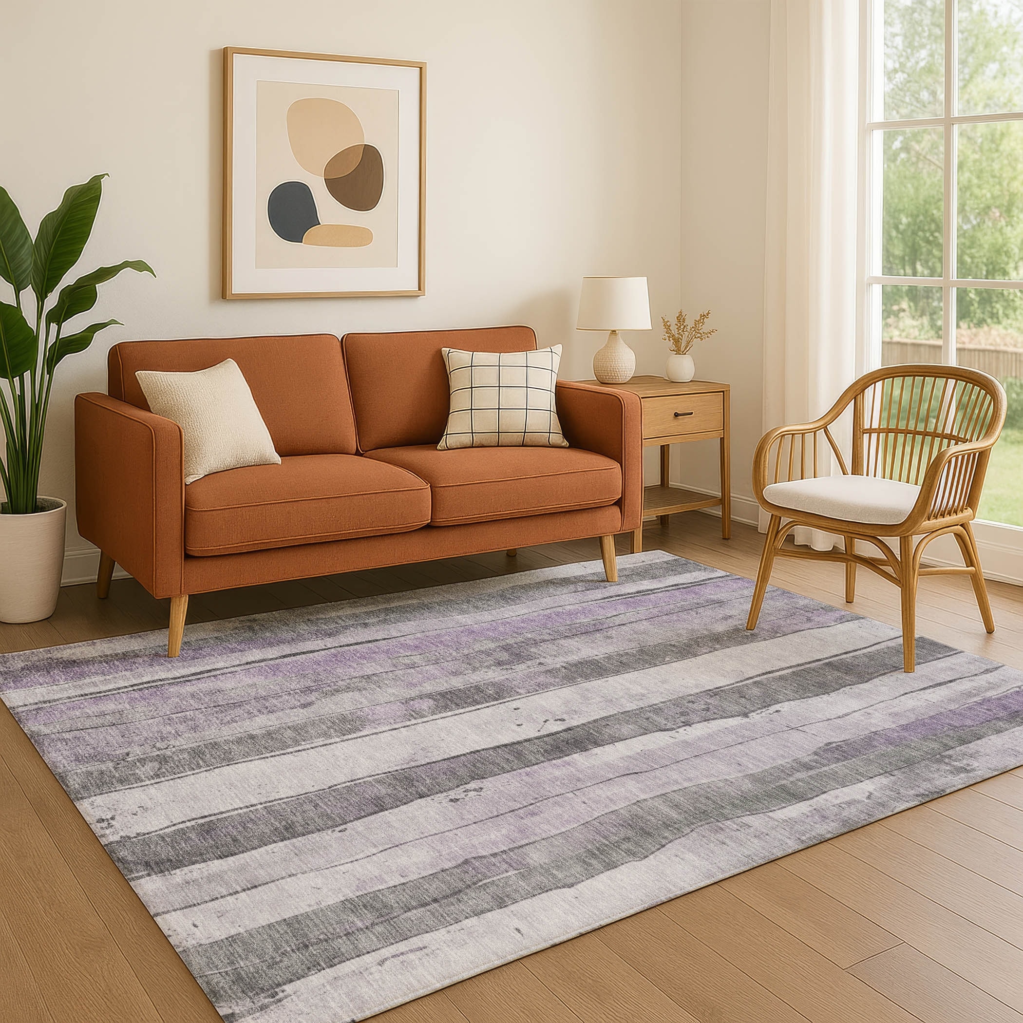 Premium Washable Super Soft Modern Stripe Mayfield Rug