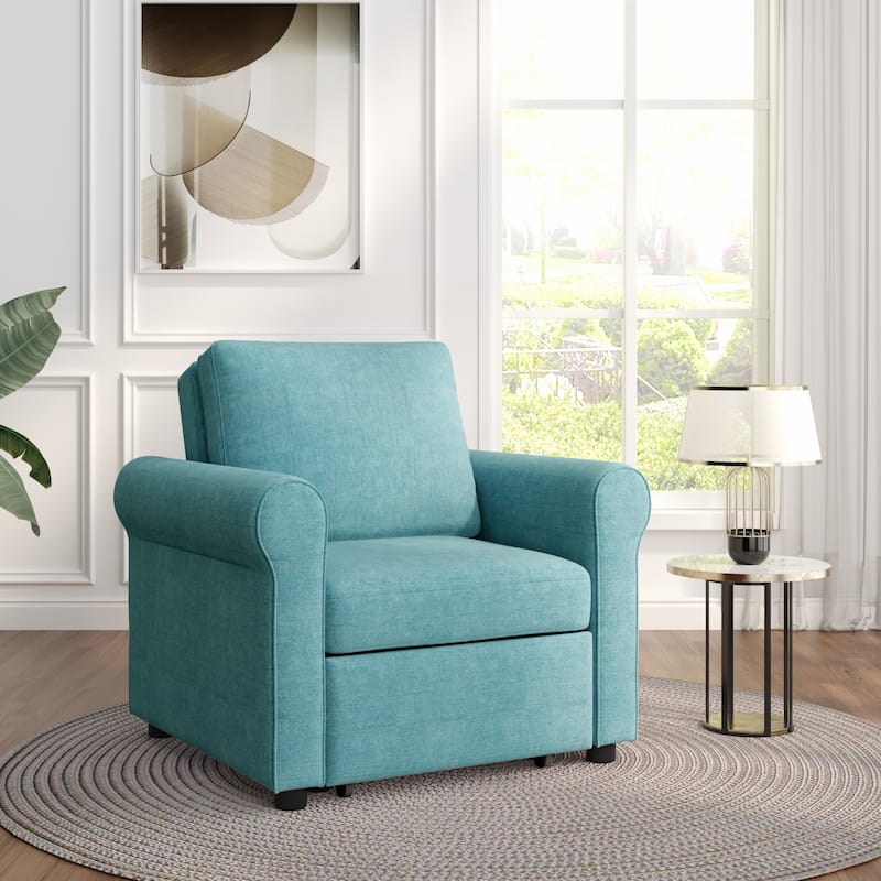 Livingroom Accent Chair 3-in-1 Convertible Sleeper Sofa Chairs Bed Arm Chairs Pull-out Sofa Lounge Chairs Adjust Backrest Chaise