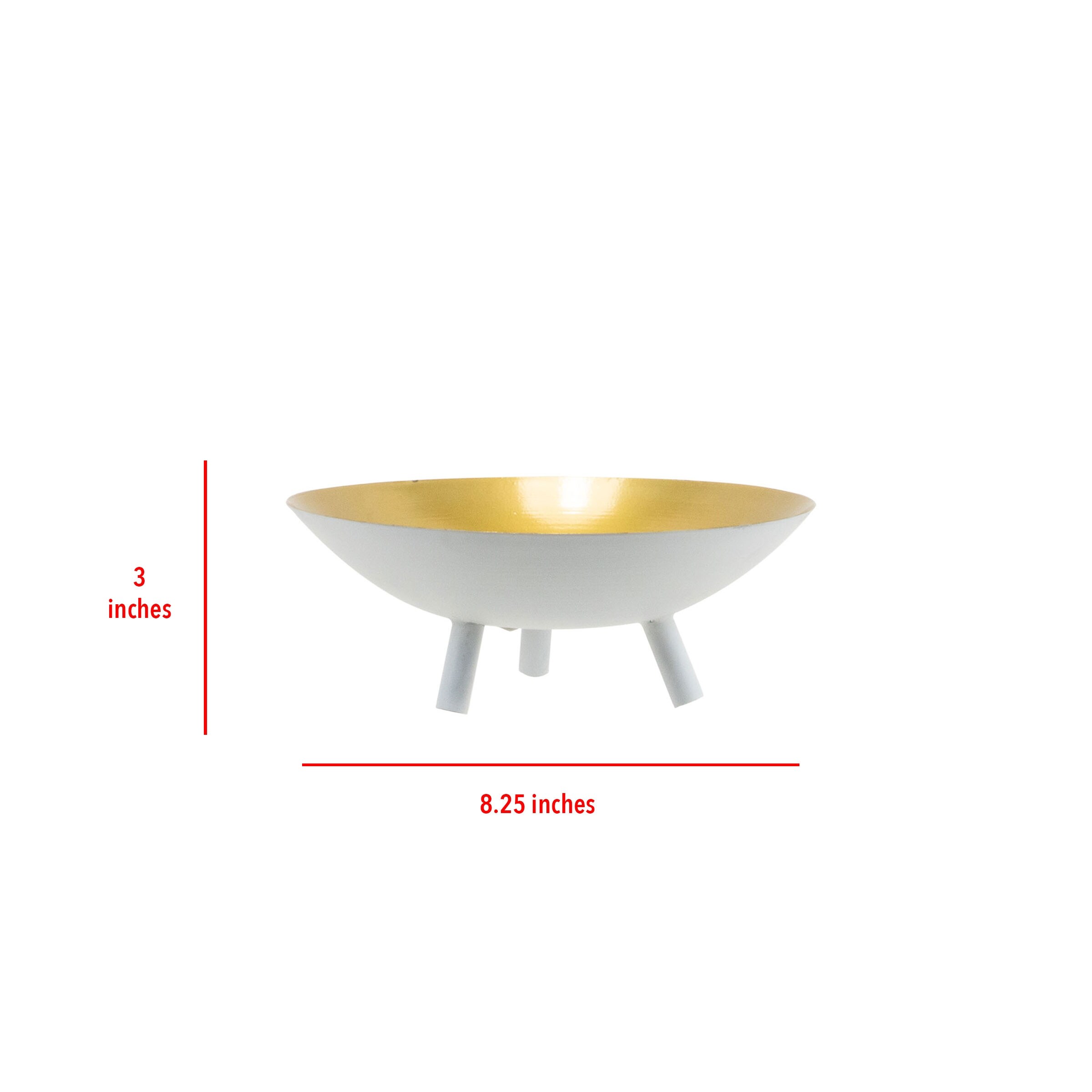 Shop Foreside Home Garden Small White And Brass Metal Decorative