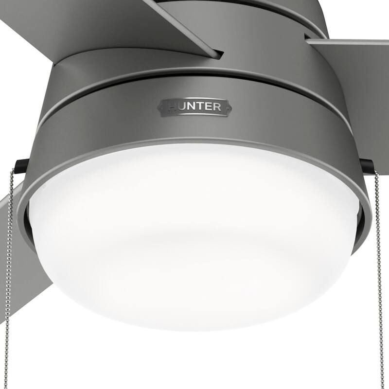 Hunter 52" Aker Outdoor Ceiling Fan with LED Light Pull Chain, Damp Rated - Scandinavian, Contemporary, Transitional