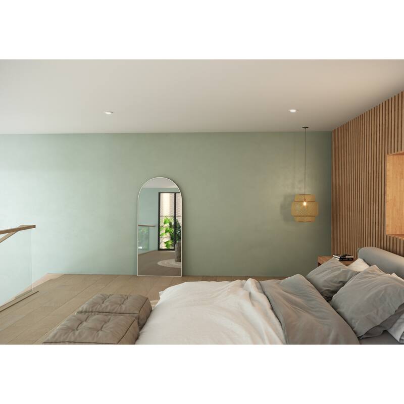 Glass Warehouse Large Arch Shape Stainless Steel Framed Mirror