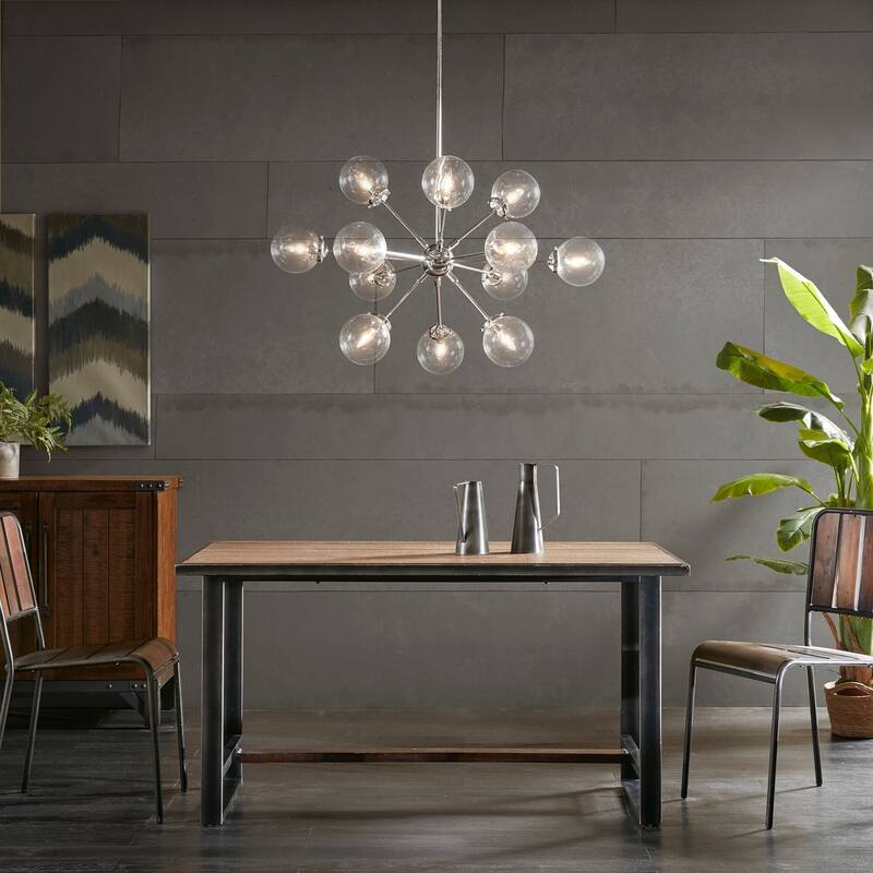 INK+IVY Paige 12-Light Chandelier with Oversized Globe Bulbs - Silver