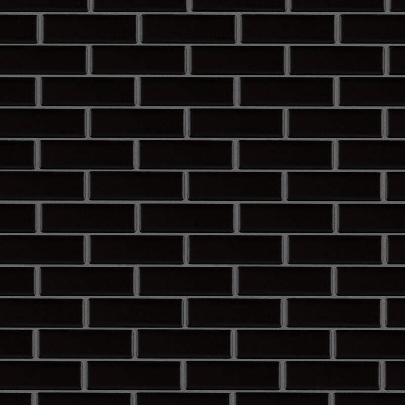 Merola Tile Metro Brick Subway Matte Black 11-1/2" x 11-3/4" Porcelain Floor and Wall Tile
