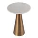 preview thumbnail 1 of 3, Hallie 15 in. W Round Marble and Metal Side Table Antique Gold